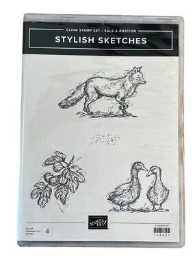 Stampin’ Up! Stylish Sketches Cling Stamp Set Animals & Nature Rubber Stamps
